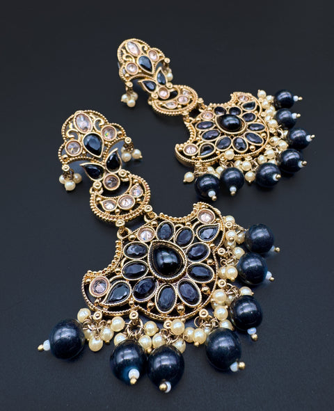 Original Polki with beautiful pearls heavy look Earrings with lite weight