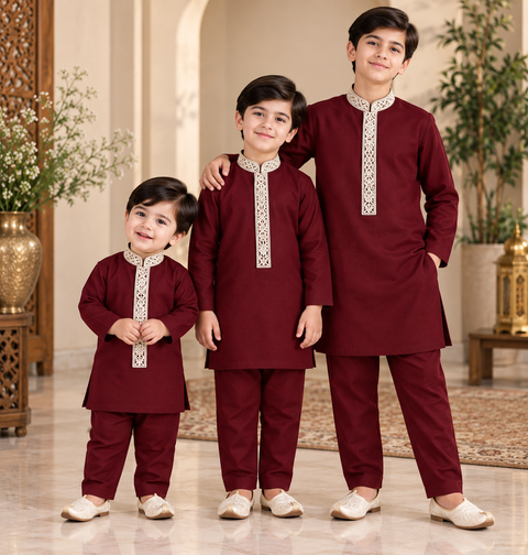 Soft Rayon Silk based handwork neck design kurta, Comes with matching pajama pants..Slight variation in colour and design is possible