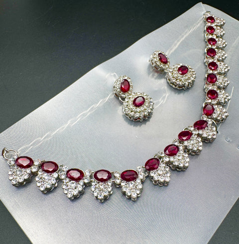 Jerkan stone work beautiful necklace with earrings