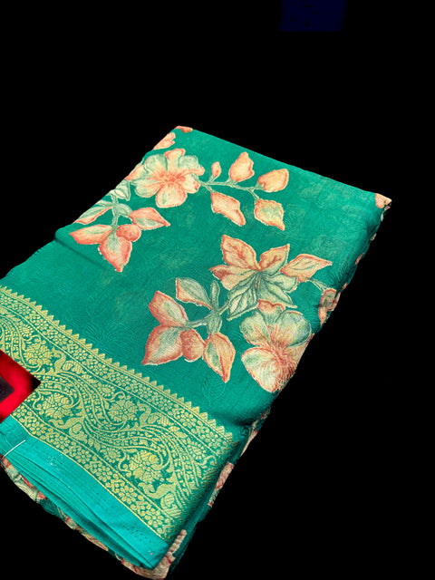 Pure chiffon based Beautiful floral print  Saree