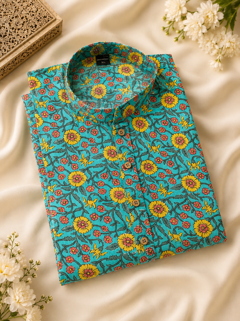 Pure cotton based Men’s Printed kurti (sizes mentioned in inches ,not according to the label on Kurti)size 46 kurti- Length 40 inches and size 48 -length 42 inches ) Kurti only. Pants not included.