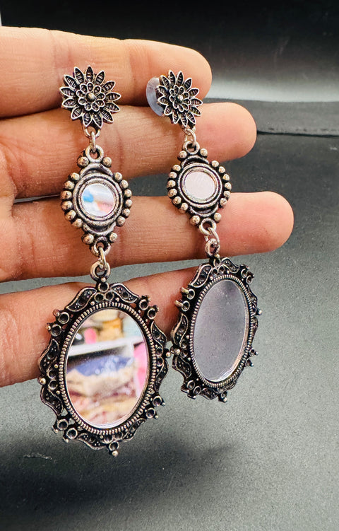 Beautiful oxidised long earrings