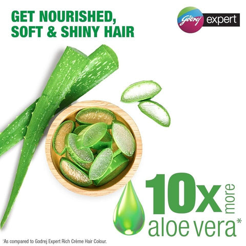 Godrej Expert Rich Crème Hair Colour – Natural Brown 4.00 with 100% grey coverage, long-lasting colour and no ammonia. Enriched with aloe vera for soft, shiny-looking hair.