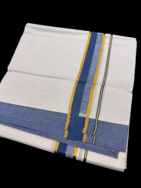 Woven Cotton Kerala Mundu / Dhoti in off White ( 4 mtrs )