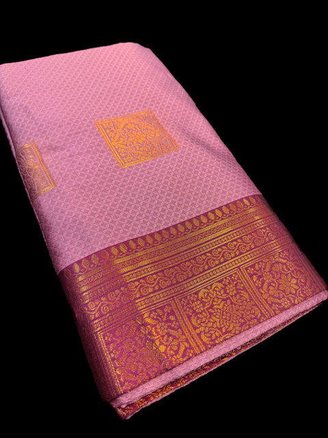 Soft Silk Saree with contrast beautiful pallu and blouse