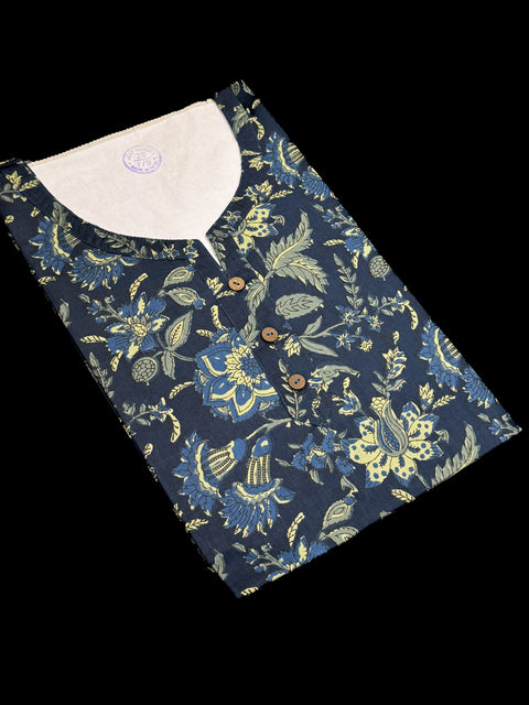 Pure Cotton based Printed short Kurti for girls /Ladies (Size 38 - length 28 inches, Size 42 ,46, 48 length -31 inches)sleeves 17 inch