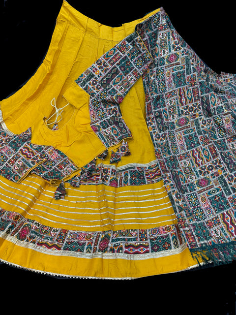 Size 44 and  can be altered up to size 46) Pure Rayon based full bigger flared Chaniya with beautiful blouse and printed Rayon Dupatta