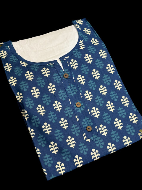 Pure Cotton based Printed short Kurti for girls /Ladies (Size 38 - length 28 inches, Size 42 ,46, 48 length -31 inches)sleeves 17 inch