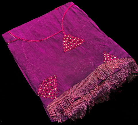 Pure chiffon based embroidery design with sequins work dupatta