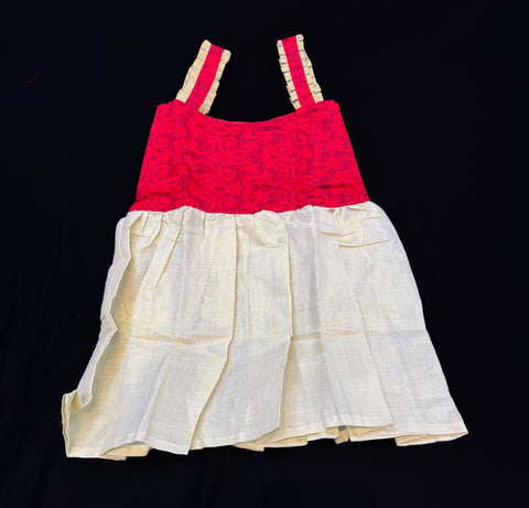 Golden Tissue based kids (Girls)Onam dress 52 cm length