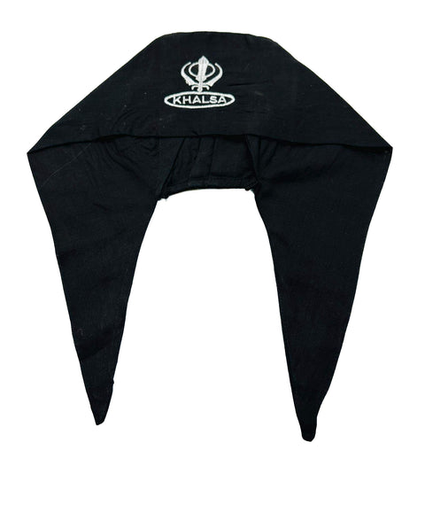 Sikh Patka- Kesari (Orange) for kids (unisex) with Khanda Sign in front