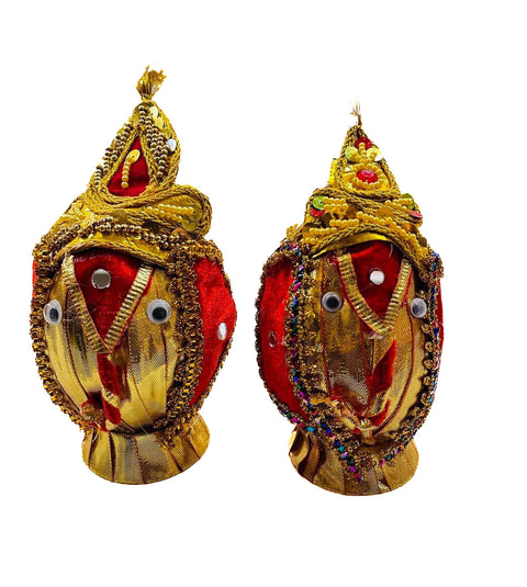 Ganesha design Stone work with embroidery work & Lace work beautiful Coconut Decorated Shagun Gut /Nariyal