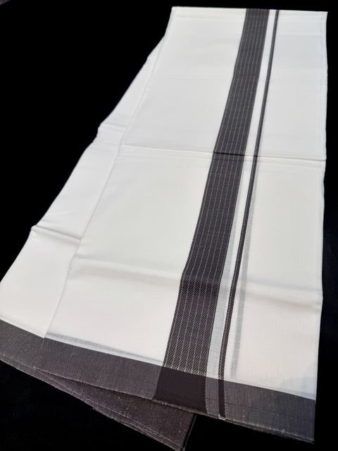 Woven Cotton Kerala Mundu / Dhoti in White ( 3.75 mtrs )