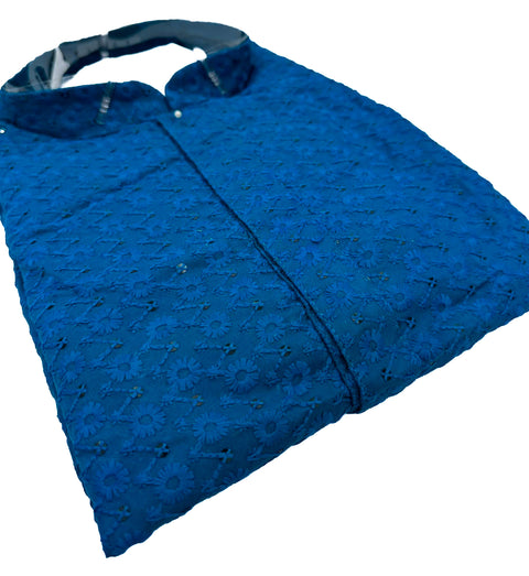 Pure Rayon based Chikankari work with sequinned work designer Kurta with Golden pants