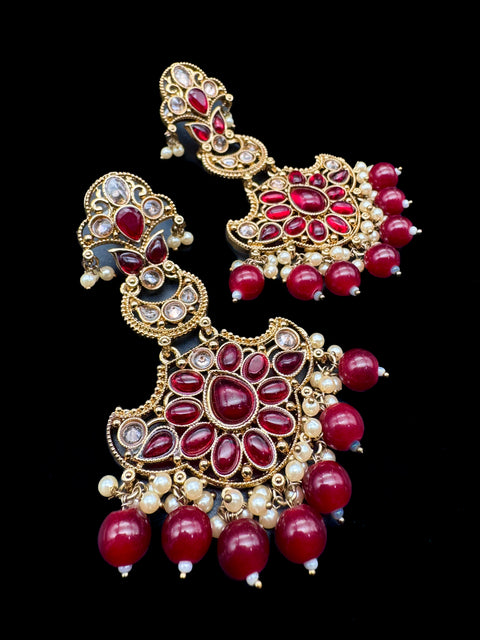 Original Polki with beautiful pearls heavy look Earrings with lite weight