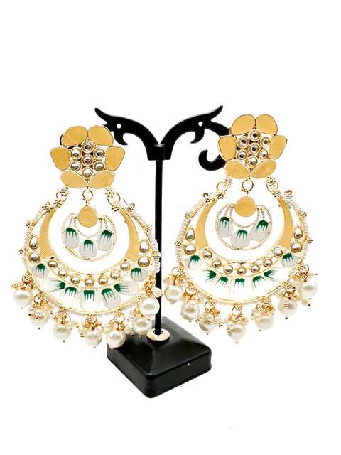 Meenakari with kundan stone studded beautiful Earrings