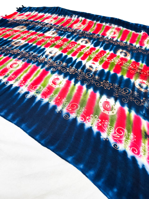 Multicoloured Print Cotton based plain dupatta scarf style