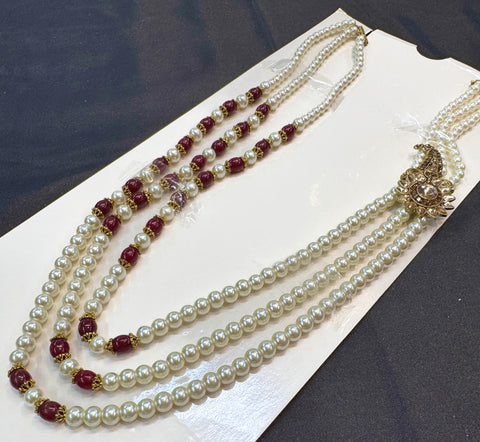 Pearls beautiful mala for groom sherwani