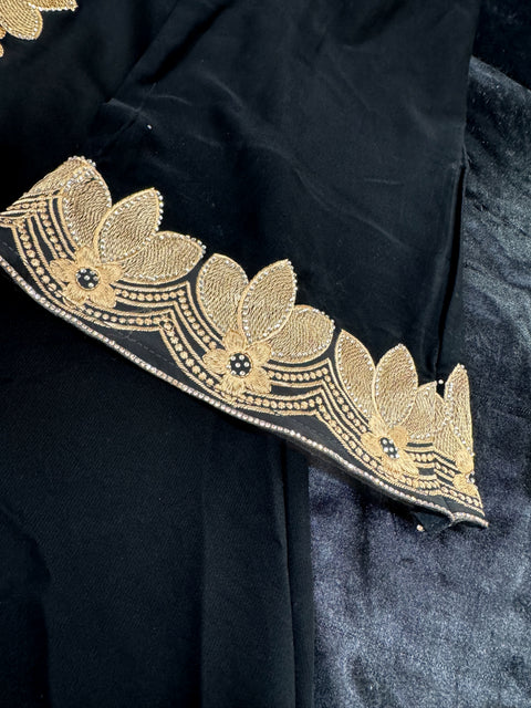 Beautiful and very Soft georgette Lycra based handwork Abaya (Chest 46-48 inches and length approximately 56 inches) with Hijaab (scarf)