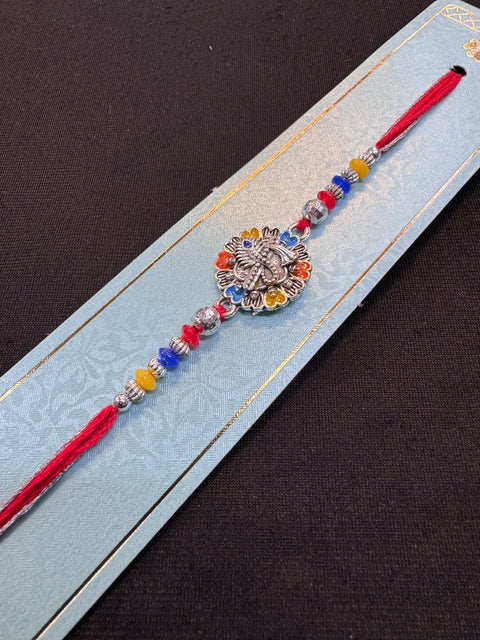 Beautiful Stone Work Rakhi in nice pack gift card
