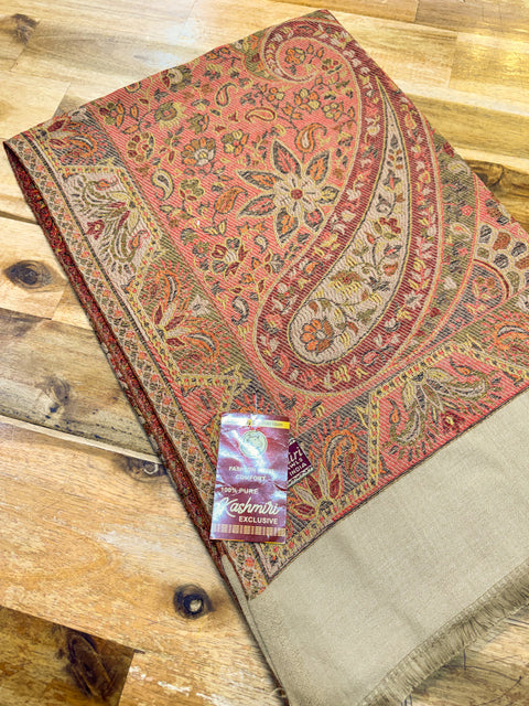 Women's Plain Pure woollen Kashmiri Shawl