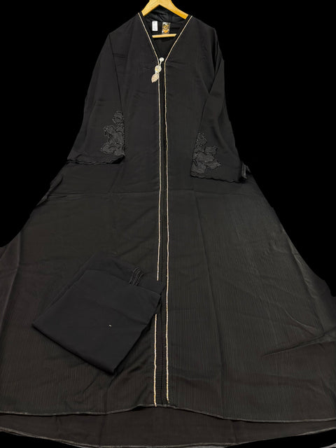 Beautiful and very Soft georgette based handwork Abaya (Chest 48-50 inches and length approximately 56 inches) with Hijaab (scarf)