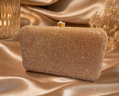 Stone work and pearls work beaded Handwork designer clutch bag with handle to carry with chain inside the clutch (can be attached or detached)