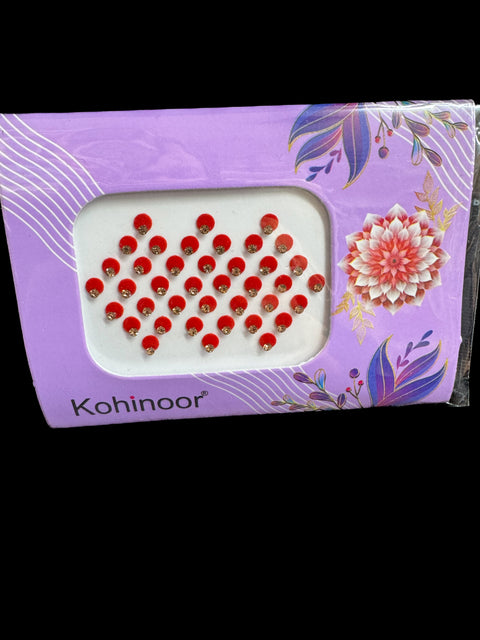 Golden stone Round shape Red Bindi