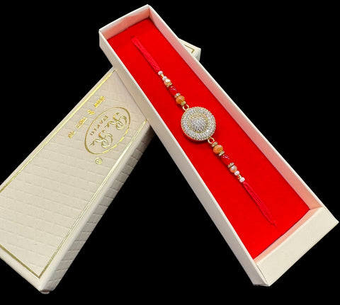 AD stone Beautiful Rakhi in nice pack gift box