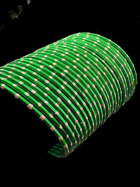 Golden Shimmer dotted metal bangles 2 dozen in 1 Set