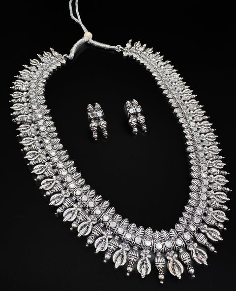 Beautiful work oxidised necklace with earrings