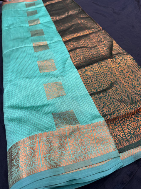 Soft Silk Saree with contrast beautiful pallu and blouse