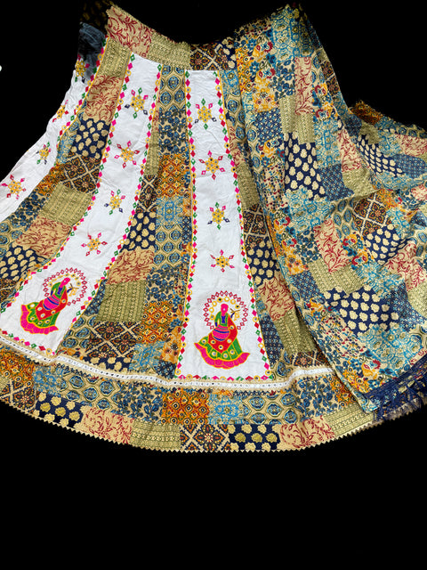 Size 38 and can be altered up to size40 ) Pure Rayon based full bigger flared Chaniya with beautiful blouse and printed Rayon Dupatta