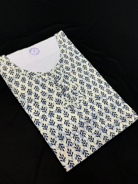 Pure Cotton based Printed short Kurti for girls /Ladies (Size 38 - length 28 inches, Size 42 ,46, 48 length -31 inches)sleeves 17 inch