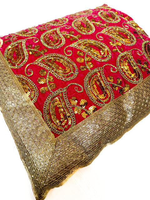 Velvet Based heavy Embroidery Work with sequined design work Rumala Sahib Double Set With Palkan