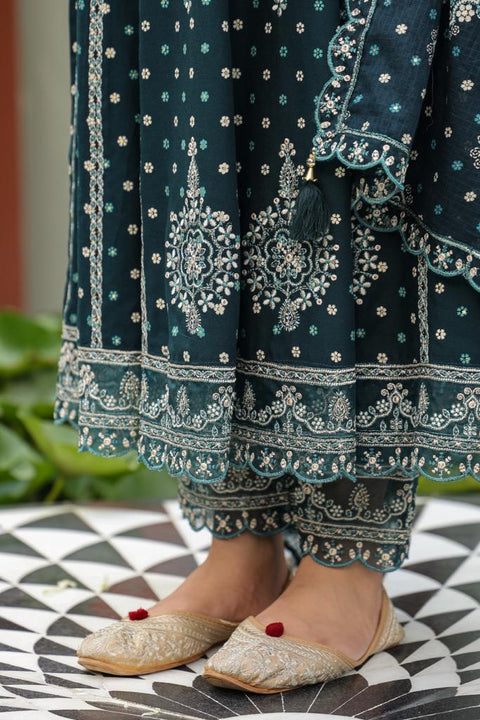 Pure & Soft Rayon Based Designer Embroidered & Mirror Work Anarkali Kurti With Plazo Pants & Dupatta(Video Clip attached)
