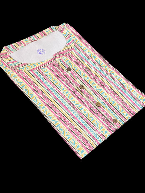 Pure Cotton based Printed short Kurti for girls /Ladies (Size 38 - length 28 inches, Size 42 ,46, 48 length -31 inches)sleeves 17 inch