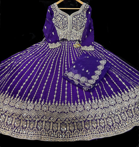 Georgette base embroidery work with sequins and stones work all over lehnga and crop top designer blouse and Georgette embroidery dupatta