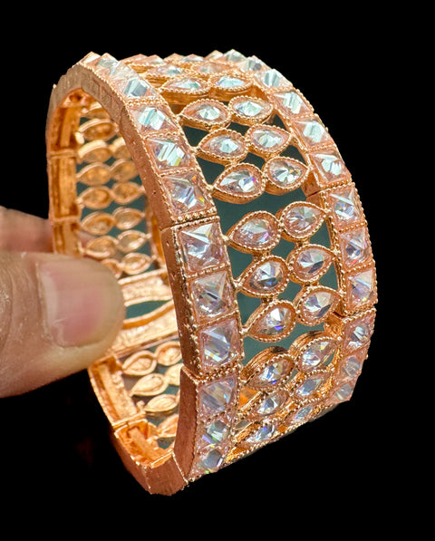 Rosegold Original Polki stone beautiful adjustable bracelets (easy to open , no screws)