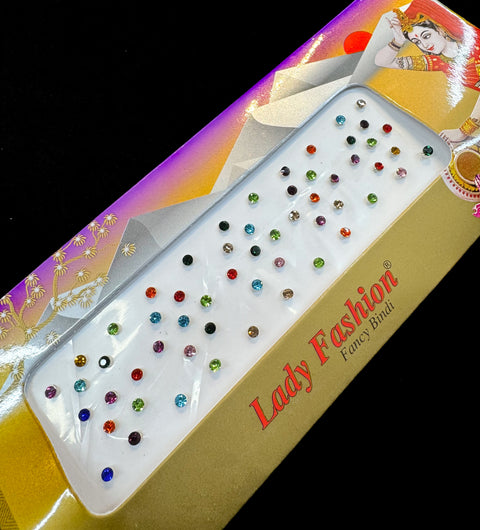 Multicolored stone Round shape Bindi