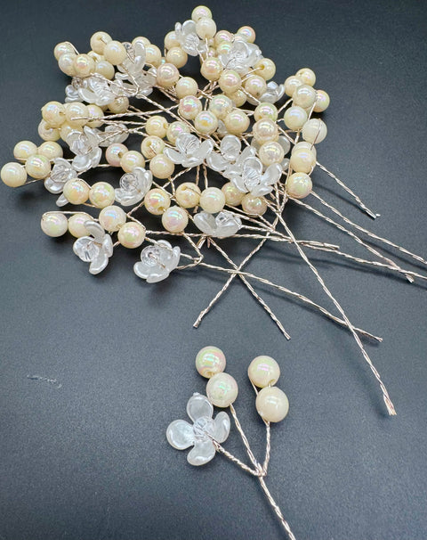 Pack of Beautiful pearls flower hair jura Pin (20 in each pack) Price per pack