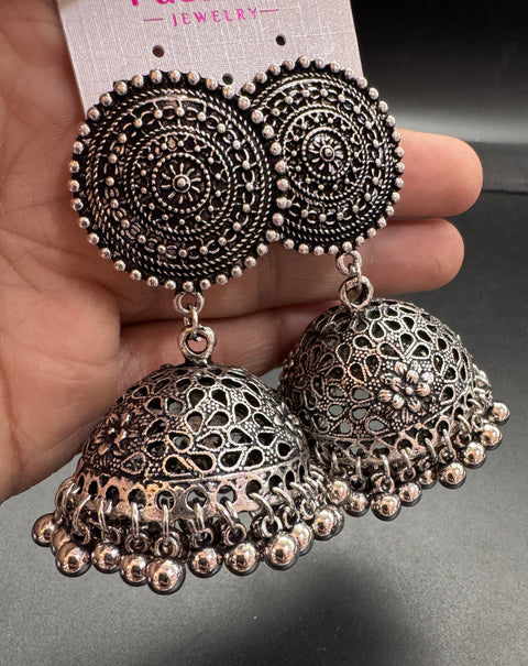 Beautiful oxidised bigger jhumka