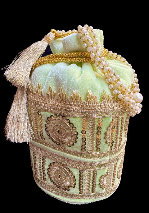 Embroidery with stones  work hand bag /potli bag