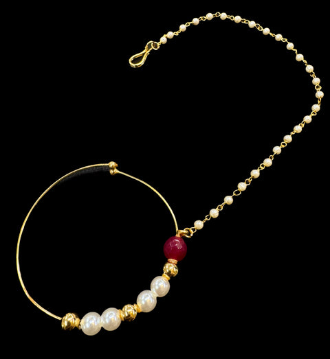 Large size Original Kundan stone Beautiful Bride Nath (non piercing)