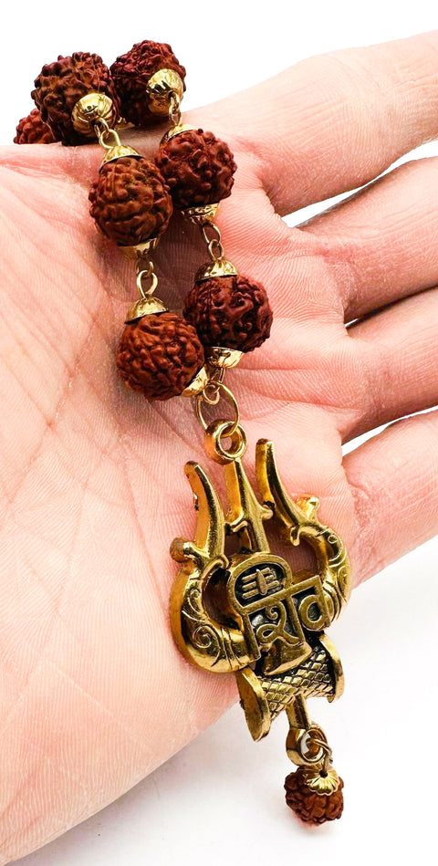 Shiv with Trishul design Rudraksha Mala