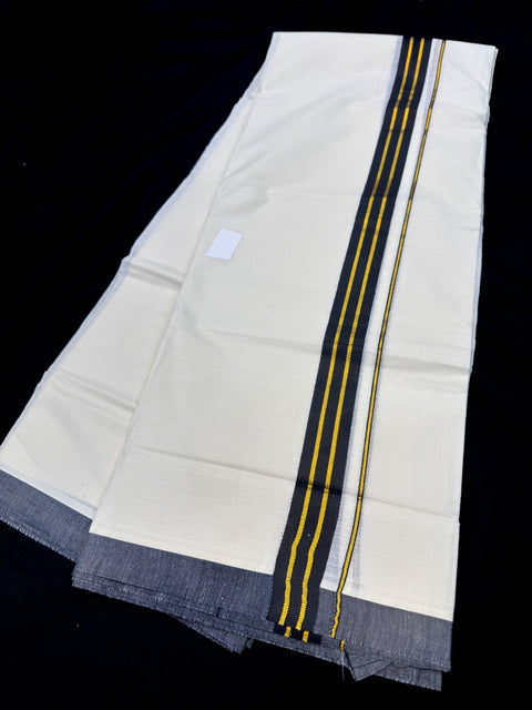 Woven Cotton Kerala Mundu / Dhoti in off White ( 4mtrs )