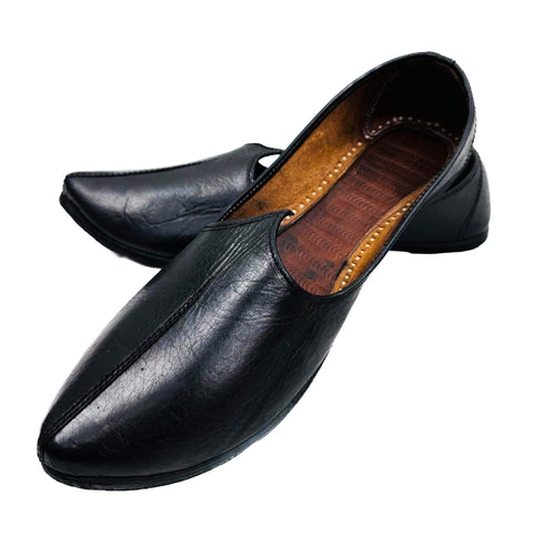 Double cushioned leather Punjabi Jutti for Men Black Stylish /Sherwani Juti Men Ethnic Handmade Mojari Shoes