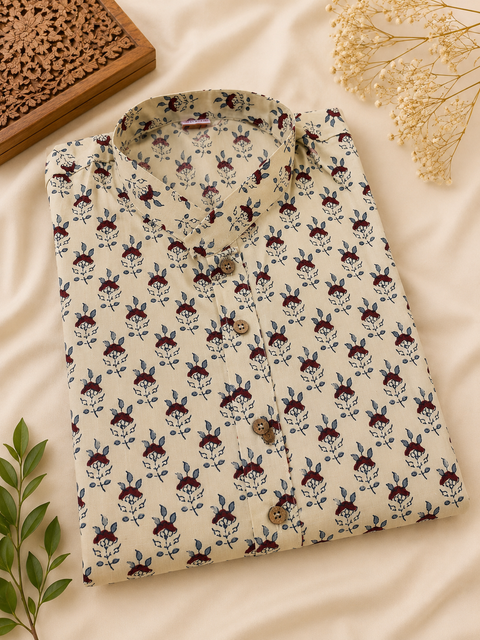 Pure cotton based Men’s Printed kurti (sizes mentioned in inches ,not according to the label on Kurti)size 44kurti- Length 40 inches and size 46-length 42 inches ) Kurti only. Pants not included.