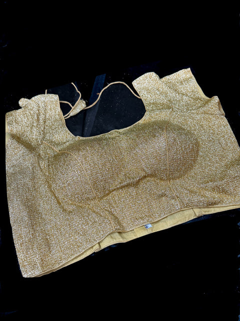 Bright Gold Shimmery stretchy fabric beautiful Blouse