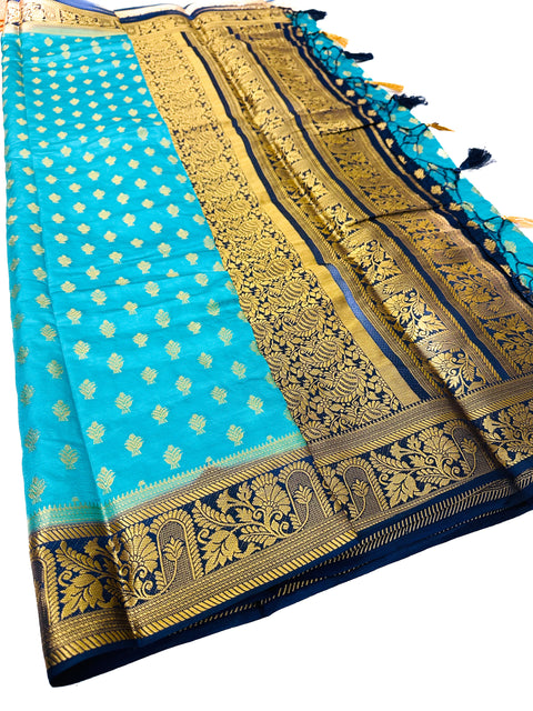 Art Silk Based beautiful design Saree with contrast Pallu & Blouse
